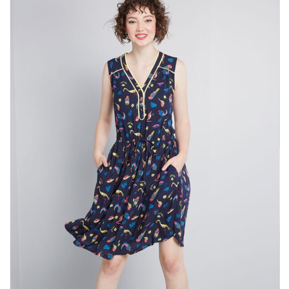 Modcloth Cafe au Soleil Sleeveless Dress